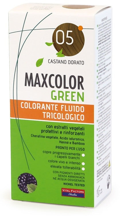 vital factors italia srl maxcolor green 05 castano dorato 75 ml balsamo 15 ml max color ean 8058456601908