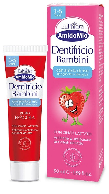 zeta farmaceutici euphidra amidomio dentifricio fragola 1 5 anni 50 ml euphidra ean 8056772639346